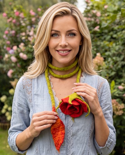 R05 handgefilzte blumenranke - handgefilzte,