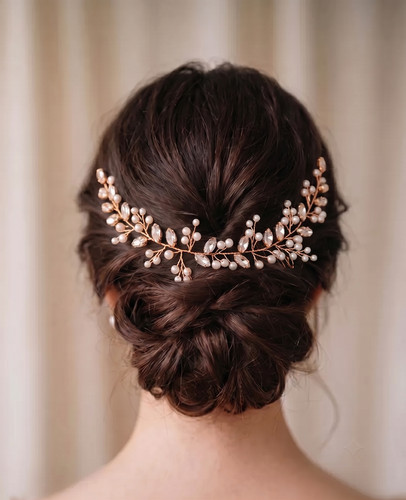 Braut haarschmuck roségold - braut,