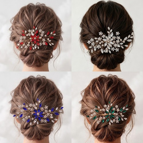 Haarkamm blumenranke strass - haarkamm,