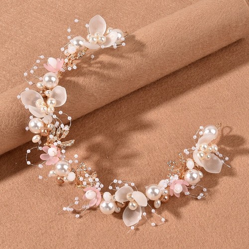 Strass perle blume - strass, haarranke
