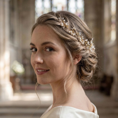 Filigrane braut haarranke gold - braut,